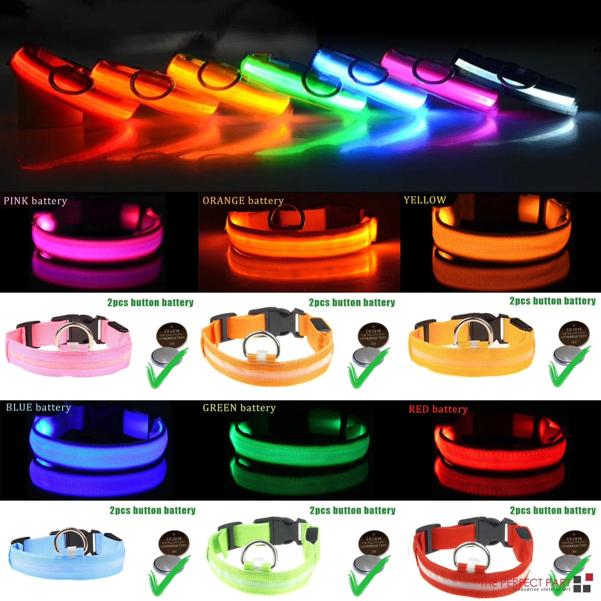 Glowing Safety LED Dog Collar - For Our Little One