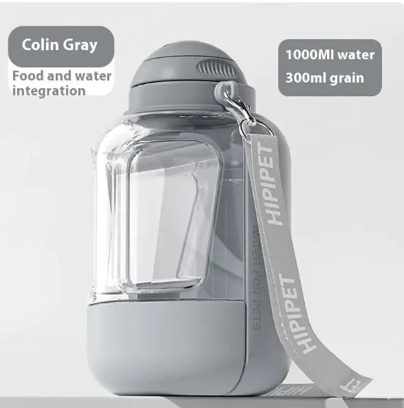 Portable Water Bottle & Food Dispenser - 2 - in - 1 Pet Travel Station for Travel, Hiking, and Walking. - For Our Little One