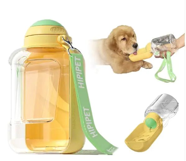 Portable Water Bottle & Food Dispenser - 2 - in - 1 Pet Travel Station for Travel, Hiking, and Walking. - For Our Little One