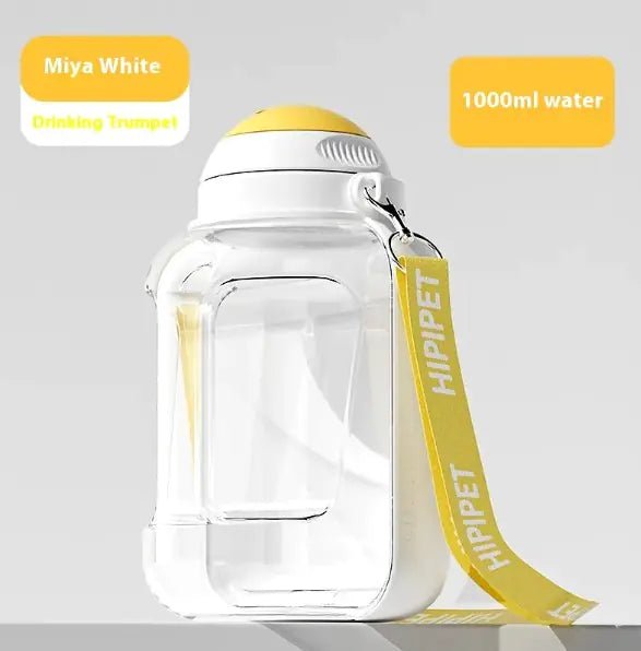 Portable Water Bottle & Food Dispenser - 2 - in - 1 Pet Travel Station for Travel, Hiking, and Walking. - For Our Little One
